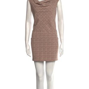 Black Halo Textured Brown Mini Dress